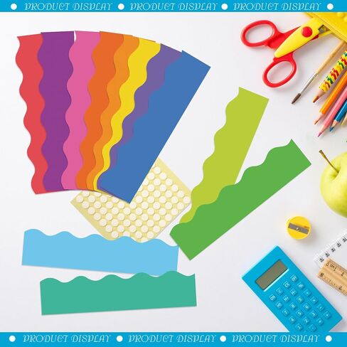 Containlol 236ft Colorful Bulletin Board Borders Set, Christmas Classroom Decoration, Scalloped Classroom Borders for Bulletin Board for Chalkboard Whiteboard Poster Decor in Saudi Arabia
