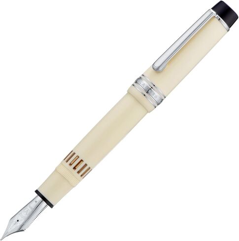 قلم حبر أكريليك Wikult Yongsheng Junlai 930، مقاس 9 سن رفيع مع نظام تعبئة المكبس، خزان حبر سياج أبيض عاجي مع قلم كتابة ناعم بتصميم مسطح (زخرفة ذهبية) in Kuwait