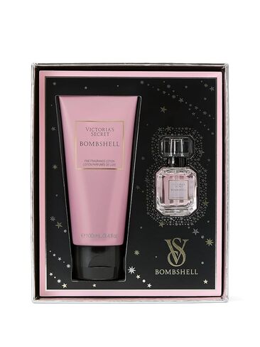 مجموعة هدايا ثنائية العطر بومبشيل ميني من فيكتوريا سيكريت: عطر صغير ولوشن للسفر in Kuwait
