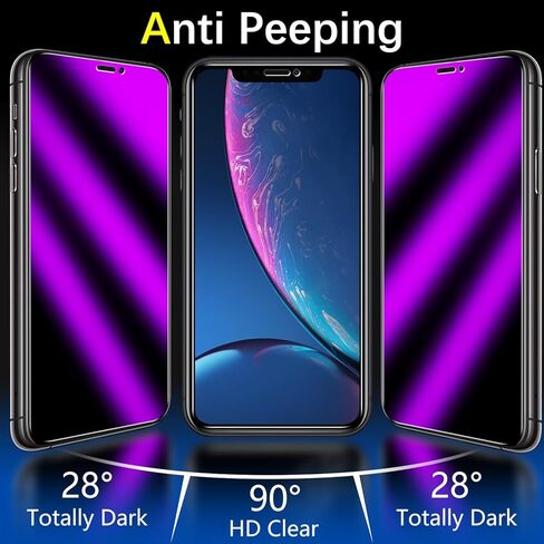 MAYtobe [2 Pack Privacy Screen Protector Designed For iPhone 11 Pro, iPhone XS, iPhone X Tempered Glass, 9H Hardness, Anti Scratch, Bubble Free, Easy to Install in Saudi Arabia