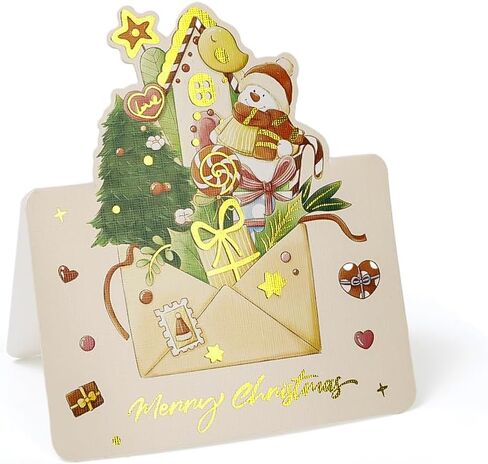 15Pcs Cartoon Christmas Greeting Cards Santa Claus Snowman Blessing Postcard for Friend Birthday New Year Christmas Decoration,Colorful 02,Snowman in Saudi Arabia