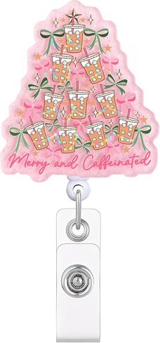 Funny Christmas Coffee Badge Reel – Festive Retractable ID Holder for Nurses, Healthcare Workers, Baristas, Teachers & Coffee Lovers in Saudi Arabia