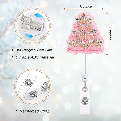 Funny Christmas Coffee Badge Reel – Festive Retractable ID Holder for Nurses, Healthcare Workers, Baristas, Teachers & Coffee Lovers in Saudi Arabia