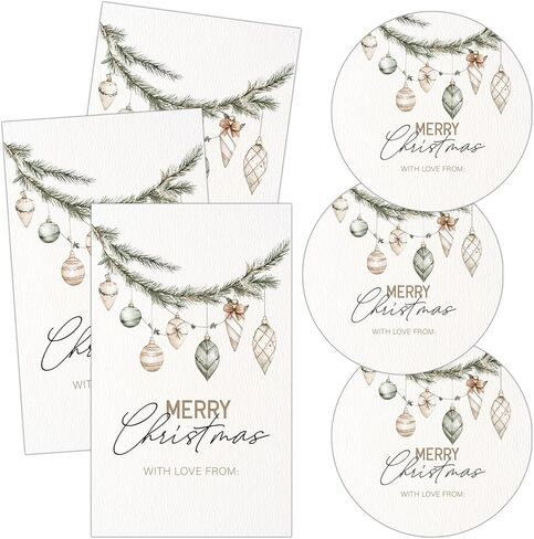 Christmas Stickers for Gifts, Elegant Black Bow Merry Christmas Tree Sticker Set, 20 Rect & 20 Round Writable Self-Adhesive Labels for Gift Wrapping, Party Favor Supplies, Envelope Seals-A36 in Saudi Arabia