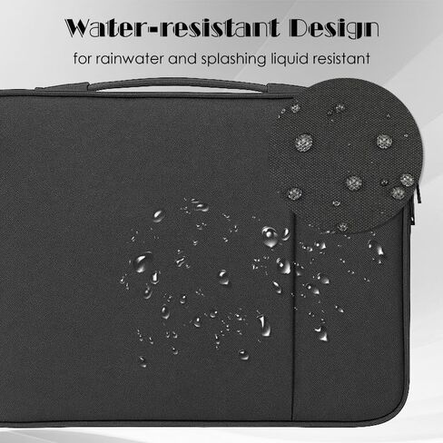 حافظة كمبيوتر محمول مقاس 15 بوصة من ProElife لجهاز MacBook Air 15.3 بوصة M4/M3 A3241 Chip & 15 بوصة MacBook Pro A1990 ملحق للسفر حقيبة حمل متعددة الوظائف مع مقبض (أسود) in Saudi Arabia