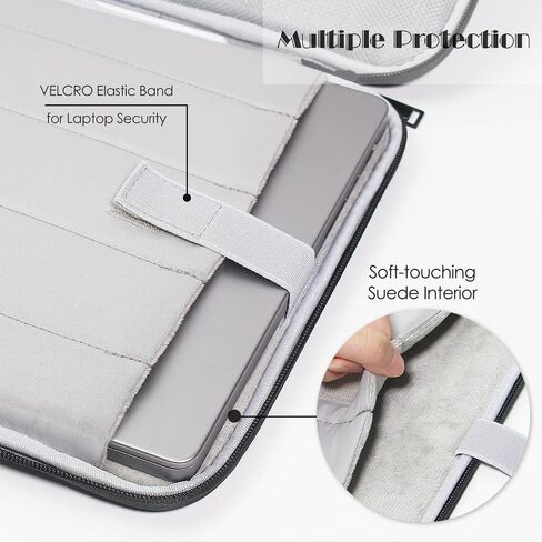 حافظة كمبيوتر محمول مقاس 15 بوصة من ProElife لجهاز MacBook Air 15.3 بوصة M4/M3 A3241 Chip & 15 بوصة MacBook Pro A1990 ملحق للسفر حقيبة حمل متعددة الوظائف مع مقبض (أسود) in Saudi Arabia