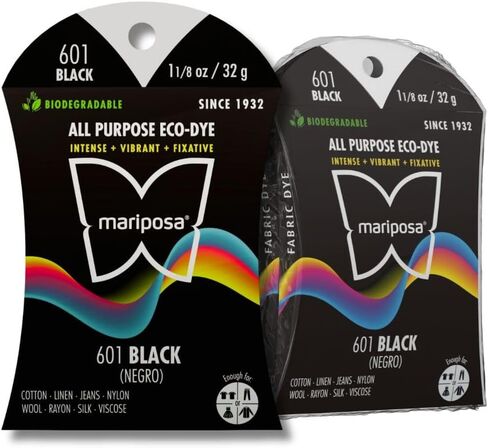 Black Fabric Dye (3-Pack) All-Purpose Eco-Dye for Cotton, Linen, Jeans, Wool, Rayon, Silk & More; Earth-Friendly, Non-Toxic, Clean Dye Formula, Enough for 3lbs of Fabric | Color: Black (601) in Kuwait