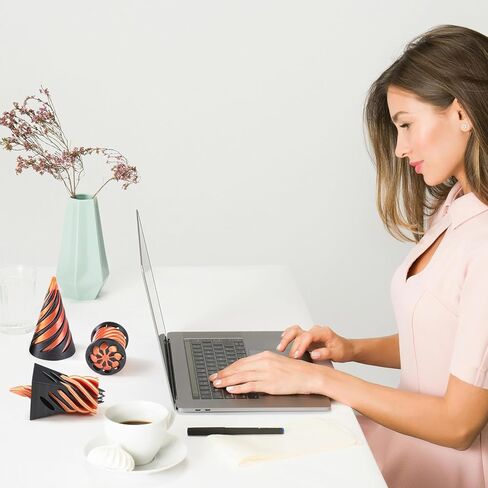 3 PCS 3D Printed Spiral Cone Fidget Toy Set Impossible Cone & Pyramid Pass-Through Fun Desk Decoration Stress Relief Toy Ideal Gift(Orange) in Saudi Arabia