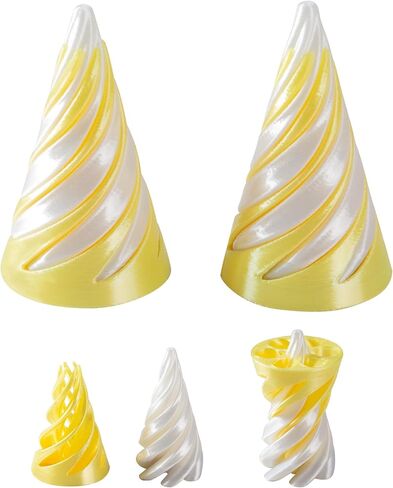 3 PCS 3D Printed Spiral Cone Fidget Toy Set Impossible Cone & Pyramid Pass-Through Fun Desk Decoration Stress Relief Toy Ideal Gift(Orange) in Saudi Arabia