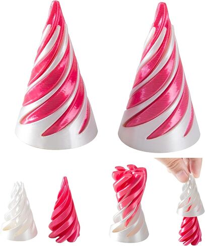 3 PCS 3D Printed Spiral Cone Fidget Toy Set Impossible Cone & Pyramid Pass-Through Fun Desk Decoration Stress Relief Toy Ideal Gift(Orange) in Saudi Arabia