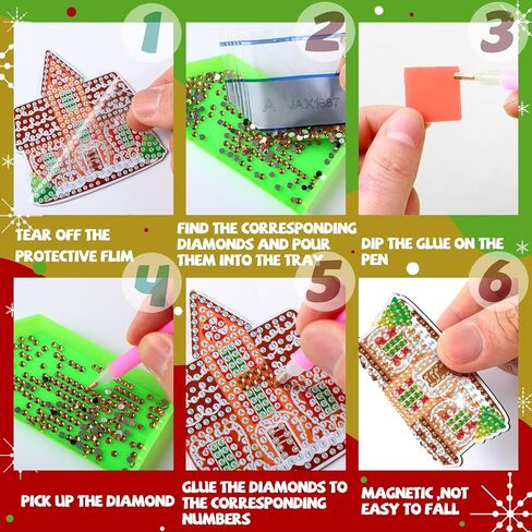 Zonon 20 Pcs Valentine's Day Diamond Painting Refrigerator Magnets Diamond Art Kits Heart Fridge Magnets Sticker for Fridge Whiteboards Car Mailbox Decor DIY Craft in Saudi Arabia