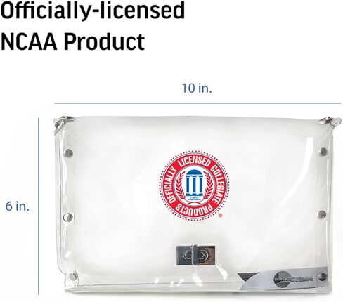 محفظة Littlearth للسيدات من الرابطة الوطنية لرياضة الجامعات (NCAA) Clemson Tigers على شكل ظرف شفاف مع حزام أسود أنيق، شفافة، 25.4 سم × 16.5 سم × 0.5 سم in Saudi Arabia