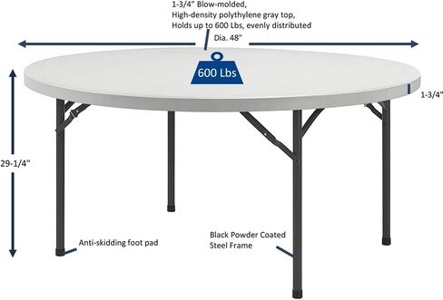 Lorell Banquet Table, 48 by 48 by 29-1/4-Inch, Platinum in Saudi Arabia