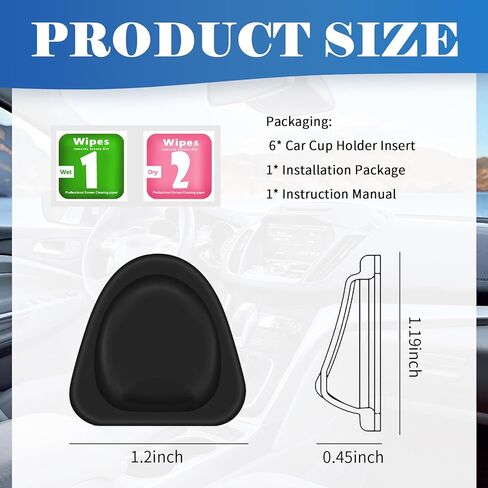 6PCS Upgraded Car Cup Holder Insert,Self-Adhesive Silicone Cup Holder Inserts for Car for Firmly Fixing Water Cups,Universal Anti-Slip Cars Cupholder Insert Cars Accessories in Saudi Arabia
