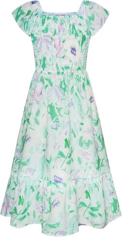 GRACE KARIN Floral Dress for Girls 2024 Spring Easter Dress Flutter Sleeve Smocked Summer Maxi Dress 8-10 Years,Flowers on Light Pink in Kuwait