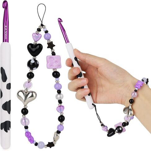 Coopay Crochet Hooks, Crochet Hook with Soft Polymer Clay Handle and Attached Bracelet - Stylish & Practical - 6.5mm (K-10.5) in Saudi Arabia