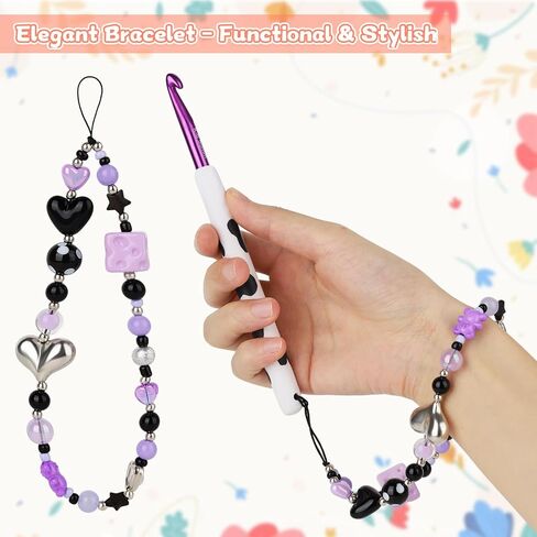Coopay Crochet Hooks, Crochet Hook with Soft Polymer Clay Handle and Attached Bracelet - Stylish & Practical - 6.5mm (K-10.5) in Saudi Arabia