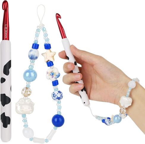 Coopay Crochet Hooks, Crochet Hook with Soft Polymer Clay Handle and Attached Bracelet - Stylish & Practical - 6.5mm (K-10.5) in Saudi Arabia