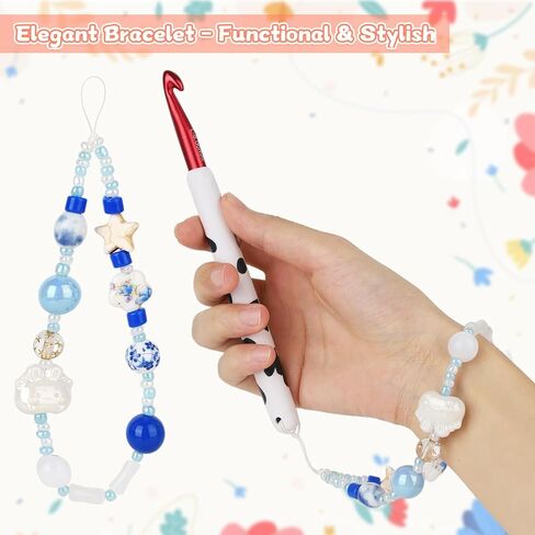 Coopay Crochet Hooks, Crochet Hook with Soft Polymer Clay Handle and Attached Bracelet - Stylish & Practical - 6.5mm (K-10.5) in Saudi Arabia