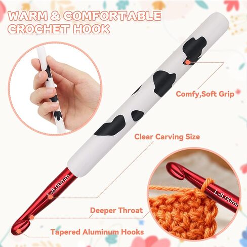Coopay Crochet Hooks, Crochet Hook with Soft Polymer Clay Handle and Attached Bracelet - Stylish & Practical - 6.5mm (K-10.5) in Saudi Arabia