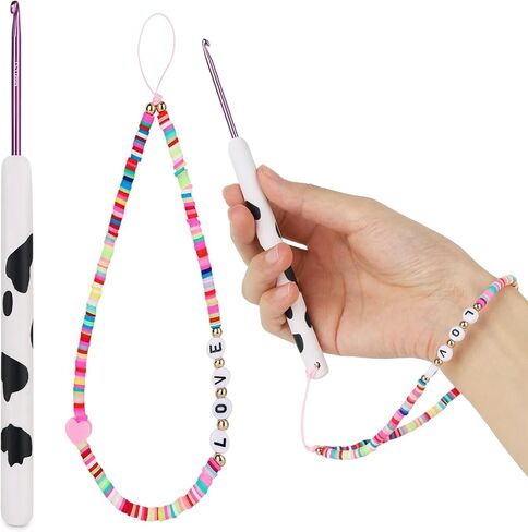 Coopay Crochet Hooks, Crochet Hook with Soft Polymer Clay Handle and Attached Bracelet - Stylish & Practical - 6.5mm (K-10.5) in Saudi Arabia
