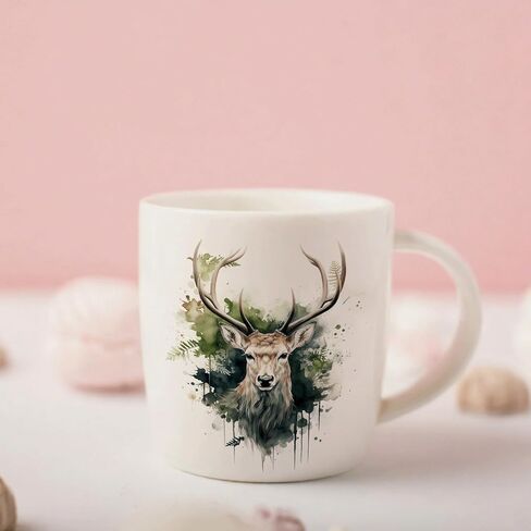 UV DTF Cup Wrap - 12 Sheets Deer Cup Wrap Decals - Removable- DIY UV DTF Tumbler Wraps for Mug Cups, Trendy Aesthetic Designs for Teens Adults in Saudi Arabia