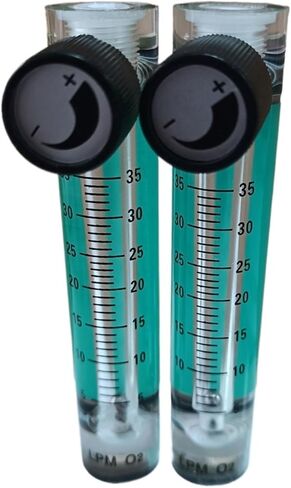 Acrylic Gas Air Oxygen Flow Meter Flow Indicator with Valve Brass Connector 0.1Mpa 5-35L/Min Height 116mm(0.1-1L per Min 93mm) in Saudi Arabia