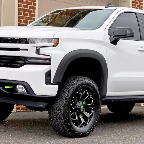 Spec-D Tuning 4PC أمامي + خلفي نمط المصنع Fender Flares متوافق مع 2019-2025 Chevy Silverado 1500 in Kuwait