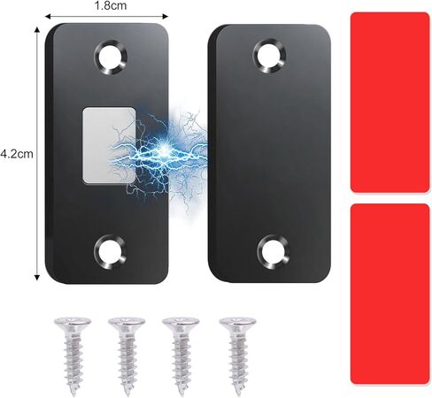 2 Sets Magnetic Door Catch Ultra Thin Cabinet Magnets Stainless Steel Drawer Magnet Catch for Sliding Door Closure Kitchen Cabinet Cupboard Closet Closer (Silver) in Saudi Arabia