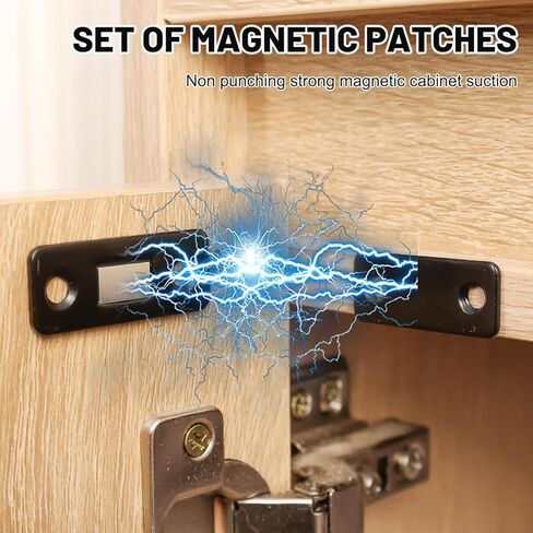 2 Sets Magnetic Door Catch Ultra Thin Cabinet Magnets Stainless Steel Drawer Magnet Catch for Sliding Door Closure Kitchen Cabinet Cupboard Closet Closer (Silver) in Saudi Arabia