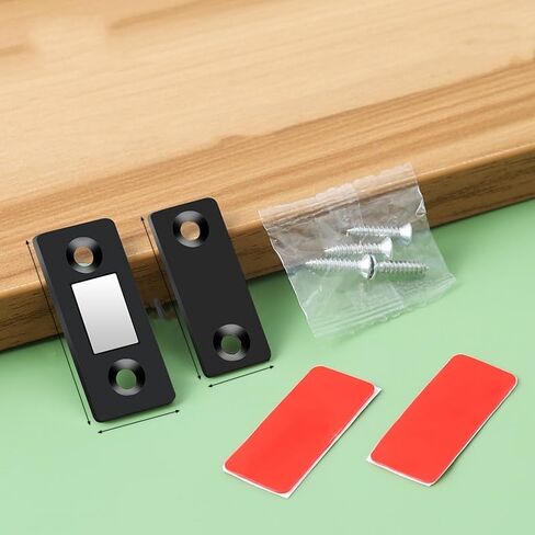 2 Sets Magnetic Door Catch Ultra Thin Cabinet Magnets Stainless Steel Drawer Magnet Catch for Sliding Door Closure Kitchen Cabinet Cupboard Closet Closer (Silver) in Saudi Arabia