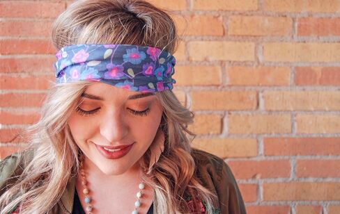 Karma Medium Headband B&W Floral in Kuwait