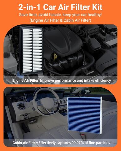 Engine & Cabin Air Filter Kit with Activated Carbon, Fit for Honda 2016-2022 Pilot, 2017-2025 Ridgeline, 2019-2025 Passport, 2016-2020 Acura MDX, Replace 172205J6A10, 80292SDAA01, CF10134, CA12061 in Saudi Arabia