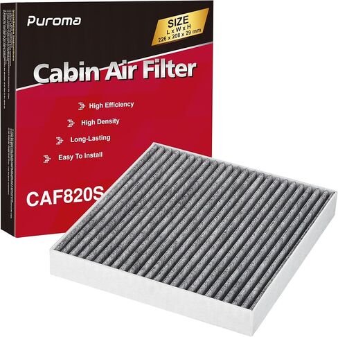Puroma Cabin Air Filter with Activated Carbon, Replacement for CF12820, Compatible with Hyundai Elantra, Ioniq, Santa Cruz, Santa Fe, Sonata, Tucson, KIA K5, Niro, Sorento, Sportage, Genesis GV60 in Saudi Arabia