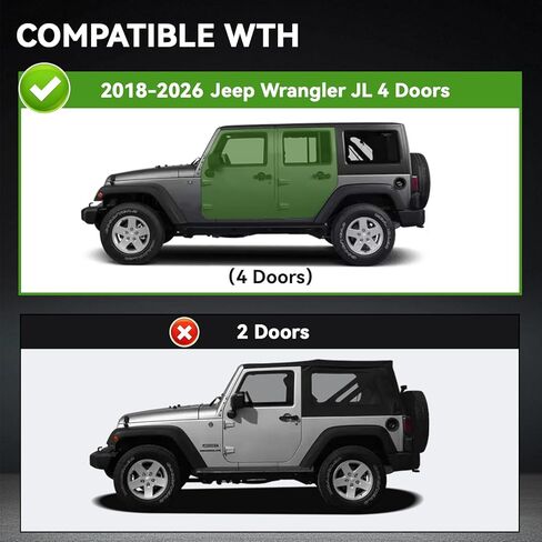 6.5" Running Boards Drop Step Compatible with 2018-2026 Jeep Wrangler JL JLU Unlimited 4 Doors,Jeep Wrangler Accessories,Carbon Steel Side Steps Nerf Bars in Saudi Arabia