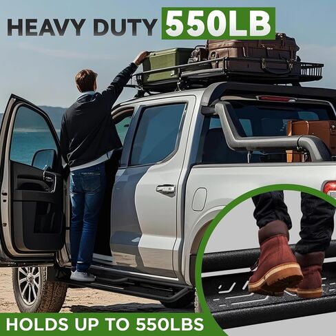 6.5" Running Boards Drop Step Compatible with 2018-2026 Jeep Wrangler JL JLU Unlimited 4 Doors,Jeep Wrangler Accessories,Carbon Steel Side Steps Nerf Bars in Saudi Arabia