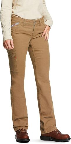 Ariat Female FR Stretch DuraLight Canvas Stackable Straight Leg Pant Iron Grey 33 in Saudi Arabia