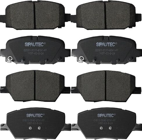 SIPAUTEC-Front & Rear Carbon Fiber Ceramic Brake Pads Compatible with Jeep Compass 2022 2021 2020 2019 2018 | OEM Fitment | Low Noise | Dust Free | 8 Brake Pads in Kuwait