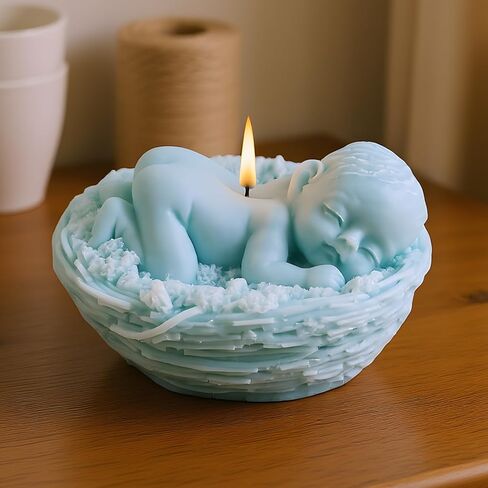 Baby Candle Mold Bird's Nest Baby Silicone Candle Molds Baby Resin Casting Mold for Candle Home Decorate Mold Candle Making Mold Aromatherapy Candles Gypsum Clay Craft in Saudi Arabia