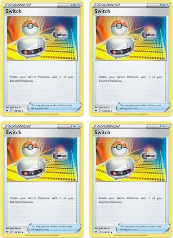 Pokemon Card - Switch - Sword and Shield Base - x4 Card Lot Playset - 183/202 Uncommon in Saudi Arabia