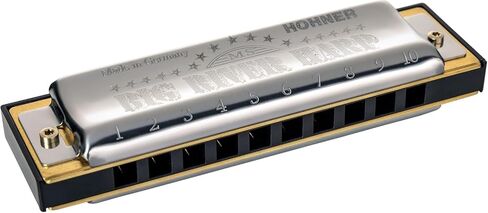 Hohner Big River Harp MS Harmonica - Key of A Bundle with Zip Case, Instructional Manual, and Austin Bazaar Polishing Cloth in Saudi Arabia