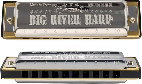 Hohner Big River Harp MS Harmonica - Key of A Bundle with Zip Case, Instructional Manual, and Austin Bazaar Polishing Cloth in Saudi Arabia