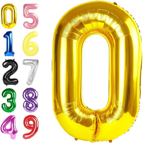 بالونات عدد 40 بوصة، 1 بالون لحفلة عيد الميلاد، بالون أزرق واحد من رقائق الفويل رقم 1 بالون لـ 1، 10، 11، 100 احتفال، عيد ميلاد الصبي والفتاة، حمام الطفل، ديكور الذكرى السنوية in Saudi Arabia