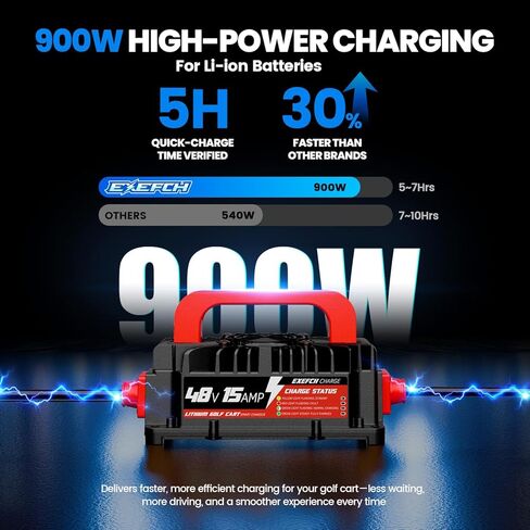 شاحن بطارية عربة الجولف 48 فولت 15 أمبير لبطارية ليثيوم 48 فولت IP67 شاحن ذكي AC-DC مقاوم للماء مع قابس أطراف حلقية (شاحن بطارية ليثيوم 48 فولت 15 أمبير) in Kuwait