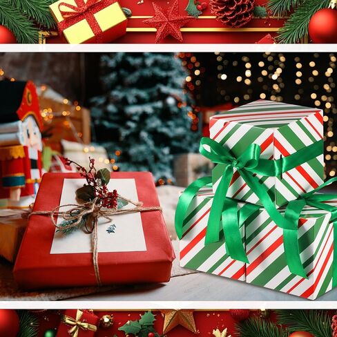 Dispowreath 48 قطعة 4 × 4 × 4 صناديق هدايا عيد الميلاد مع شريط عيد الميلاد صندوق صغير مع أغطية صناديق علاج لتغليف الهدايا وزخارف الزفاف وحفلات أعياد الميلاد (شريط أحمر أخضر) in Saudi Arabia