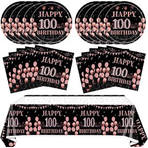 41Pcs 21st Birthday Party Supplies for 21 Years Tableware Table Decorations Plastic Tablecloth Rose Gold 21st Birthday Plates Napkins Dinnerware for Sweet Girls 21 Years Old Party Favor in Kuwait