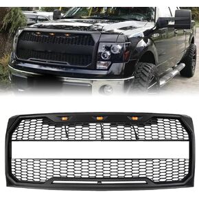 Bewild المصد الأمامي مصبغة هود شواء مع أضواء LED يصلح ل 2009-2014 فورد F150 F-150 بيك اب تعديل شبكة أمامية مصبغة الجمعية in Kuwait