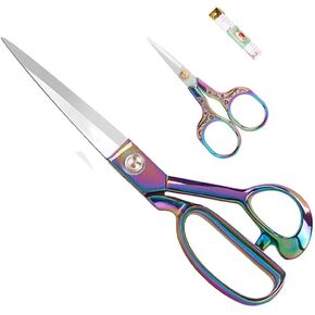 Heavy Duty Tailor Shears Set, Dressmaking Scissors Fabric Scissors Stainless Steel Sharp Shears & Soft-Grip Handle for Cutting Fabric, Clothes, Leather, Denim, Altering, Sewing (Rose Gold) in Saudi Arabia