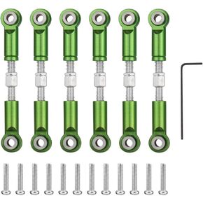 Replacement Part For 6Pcs Adjustable For 1/18 A949 A959 A969 A979 K929 Aluminum Upgrade Spare Parts Metal Linkage Pull Rod Servo Link A959-B - (Color: Green) in Saudi Arabia