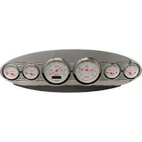 Dolphin Gauges Universal Oval 6 Gauge Dash Cluster Panel Programmable White in Saudi Arabia